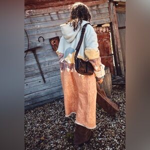 NWT Free People Multicolor Hooded Sweatshirt Coat